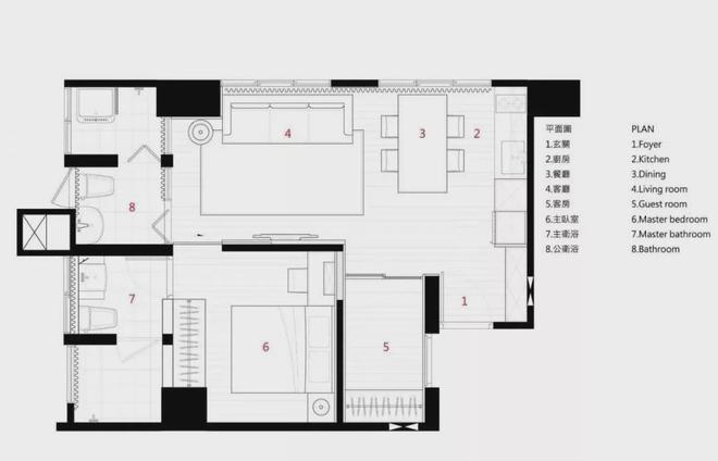 56平日式小户型开放式餐厨设计打造舒适宜人的居住空间(图1)