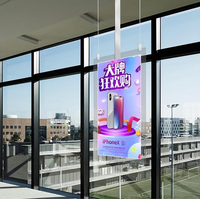 好物推荐中银双面吊挂广告机玻璃橱窗智慧的产物(图2)