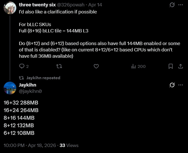 大力出奇迹！Intel终于拿出对付3D缓存的绝招：288MBbLLC大平层缓存暴力碾压AMD(图3)